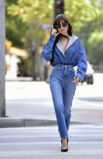PIA MIA PEREZ in Double Denim at a Photoshoot in Westwood 08/16/2022