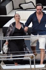 Pregnant CHLOE GREEN and Manuele Thiella Out for Lunch in Portofino 08/21/2022