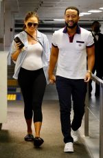 Pregnant CHRISSY TEIGEN and John Legend Arrives at an Office in Beverly Hills 08/08/2022