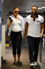 Pregnant CHRISSY TEIGEN and John Legend Arrives at an Office in Beverly Hills 08/08/2022