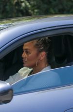 Pregnant CHRISSY TEIGEN Drives Back to Her Home in Los Angeles 08/03/2022
