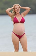 Pregnant HEIDI MONTAG in Bikini and Spencer Pratt at a Beach in Hawaii 08/22/2022