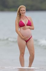 Pregnant HEIDI MONTAG in Bikini and Spencer Pratt at a Beach in Hawaii 08/22/2022