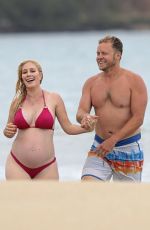 Pregnant HEIDI MONTAG in Bikini and Spencer Pratt at a Beach in Hawaii 08/22/2022