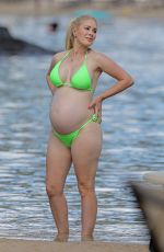 Pregnant HEIDI MONTAG in Bikini at a Beach in Hawaii 08/14/2022