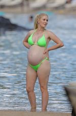 Pregnant HEIDI MONTAG in Bikini at a Beach in Hawaii 08/14/2022