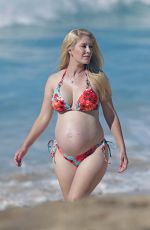 Pregnant HEIDI MONTAG in Bikini at a Beach in Hawaii 08/16/2022
