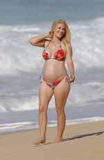 Pregnant HEIDI MONTAG in Bikini at a Beach in Hawaii 08/16/2022