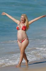 Pregnant HEIDI MONTAG in Bikini at a Beach in Hawaii 08/16/2022