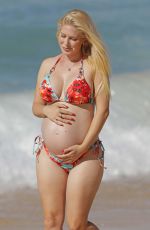 Pregnant HEIDI MONTAG in Bikini at a Beach in Hawaii 08/16/2022