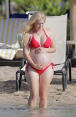 Pregnant HEIDI MONTAG in Bikini at a Beach in Hawaii 08/19/2022