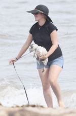 Pregnant HEIDI MONTAG Out with Her Dog at a Beach in Los Angeles 08/04/2022