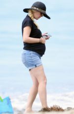 Pregnant HEIDI MONTAG Out with Her Dog at a Beach in Los Angeles 08/04/2022