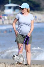 Pregnant HEIDI MONTAG Out with Her Dog on the Beach in Los Angeles 08/09/2022