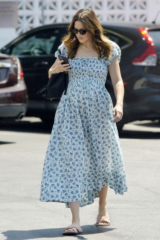 Pregnant MANDY MOORE Heading to Bank in Los Angeles 08/22/2022