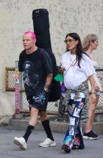 Pregnant MELODY EHSANI and Flea Out in New York 08/26/2022