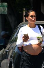 Pregnant SHANINA SHAIK Leave SEV Skin Care Clinic in West Hollywood 08/18/2022