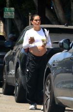 Pregnant SHANINA SHAIK Leave SEV Skin Care Clinic in West Hollywood 08/18/2022
