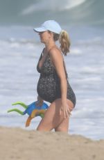 Pregnant TESSA HILTON in Swimsuit at a Beach in Malibu 08/10/2022