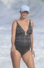 Pregnant TESSA HILTON in Swimsuit at a Beach in Malibu 08/10/2022