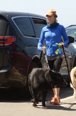 RENEE ZELLWEGER Out with Her Dogs in Laguna Beach 08/25/2022