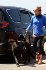 RENEE ZELLWEGER Out with Her Dogs in Laguna Beach 08/25/2022