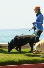 RENEE ZELLWEGER Out with Her Dogs in Laguna Beach 08/25/2022