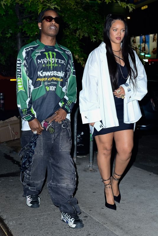 RIHANNA and A$AP Rocky Out for Dinner at Emillio
