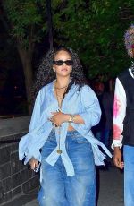 RIHANNA and ASAP Rocky Night Out in New York 08/07/2022