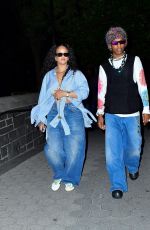 RIHANNA and ASAP Rocky Night Out in New York 08/07/2022