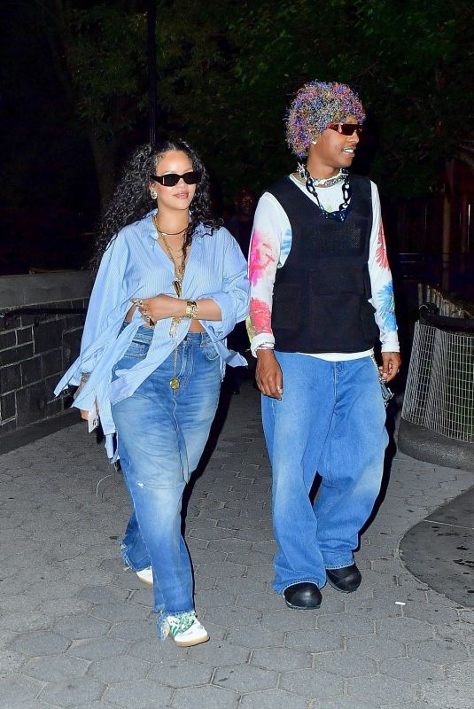 RIHANNA and ASAP Rocky Night Out in New York 08/07/2022