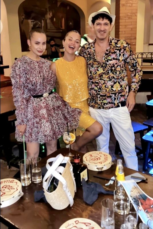 SELENA GOMEZ and SOFIA CARSON at Tavern Anema e Core with Owner Gianluigi Lembo in Capri 08/03/2022