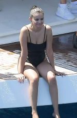 SELENA GOMEZ in Swimsuit at a Boat in Positano 08/02/2022