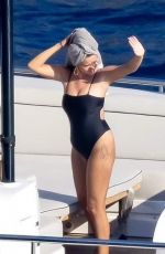 SELENA GOMEZ in Swimsuit at a Boat in Positano 08/02/2022