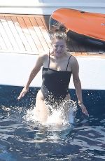 SELENA GOMEZ in Swimsuit at a Yacht in Positano 08/02/2022