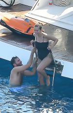 SELENA GOMEZ in Swimsuit at a Yacht in Positano 08/02/2022