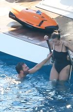 SELENA GOMEZ in Swimsuit at a Yacht in Positano 08/02/2022