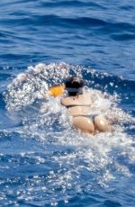 SELENA GOMEZ in Swimsuit at a Yacht in Positano 08/02/2022