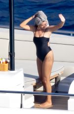 SELENA GOMEZ in Swimsuit at a Yacht in Positano 08/02/2022