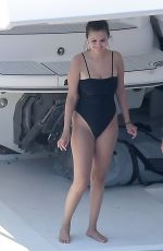 SELENA GOMEZ in Swimsuit at a Yacht in Positano 08/02/2022