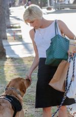 SELMA BLAIR Leaves Erewhon Market with Her Service Dog in Studio City 08/09/2022
