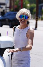 SELMA BLAIR Out for Iced Coffee with Her Service Dog in Los Angeles 08/05/2022