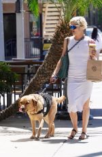 SELMA BLAIR Out for Iced Coffee with Her Service Dog in Los Angeles 08/05/2022
