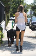 SIMI KHADRA Out with Her Dog in Los Angeles 08/03/2022