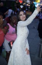SOFIA CARSON Visits Billboard for Her Purple Hearts Movie at Times Square 08/08/2022
