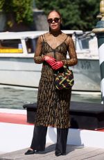 TESSA THOMPSON Leaves Excelsior Hotel in Venice 08/30/2022