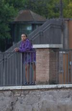 WHITNEY PEAK on the Set of Second Season of Gossip Girl Reboot in Rome 08/12/2022