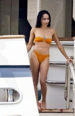 ZOE KRAVITZ in Bikini at a Yacht in Positano 08/18/2022