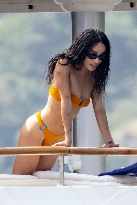 ZOE KRAVITZ in Bikini at a Yacht in Positano 08/18/2022