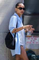 ZOE KRAVITZ Out for Coffee and Smoke in New York 08/30/2022